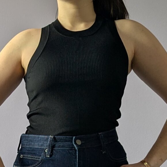 *2/$20* Zara Black Ribbed tank top, Size M - Picture 1 of 7